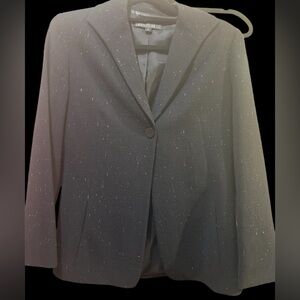 Lafayette 148 New York Elegant Black luxury silk/linen blend tailored blazer